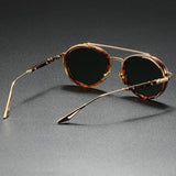 Fashionable Dual-Bar Metal Frame Glasses