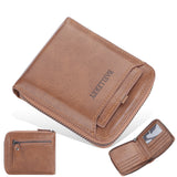 Men's Double Zipper Multiple Card Holder Short Wallet