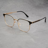 Retro Thin-Rim Metal Square Sunglasses