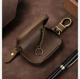 Vintage Cowhide Car Key Cover(Single Zipper)