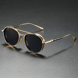 Fashionable Dual-Bar Metal Frame Glasses