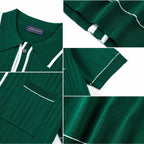 Man Ice Silk Short Sleeve Luxury Knitted Polo Shirt