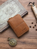 Vintage Cowhide Accordion Leather  Wallet