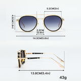 Fashionable Dual-Bar Metal Frame Glasses
