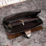 Elegant Brown Strap Lock Travel Wallet