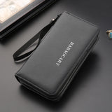 Double Zipper Soft Leather Business Clutch
