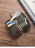 Multi-Function Leather Wallet With Key Ring Holder