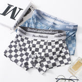 Thin Plaid Print Ice Silk Boxers ( set of 04)