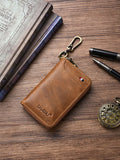 Multi-Function Leather Wallet With Key Ring Holder