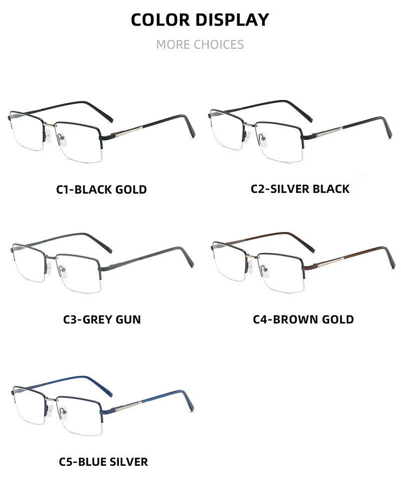 Trendy Metal Semi-Rimmed Eyewear