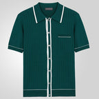 Man Ice Silk Short Sleeve Luxury Knitted Polo Shirt