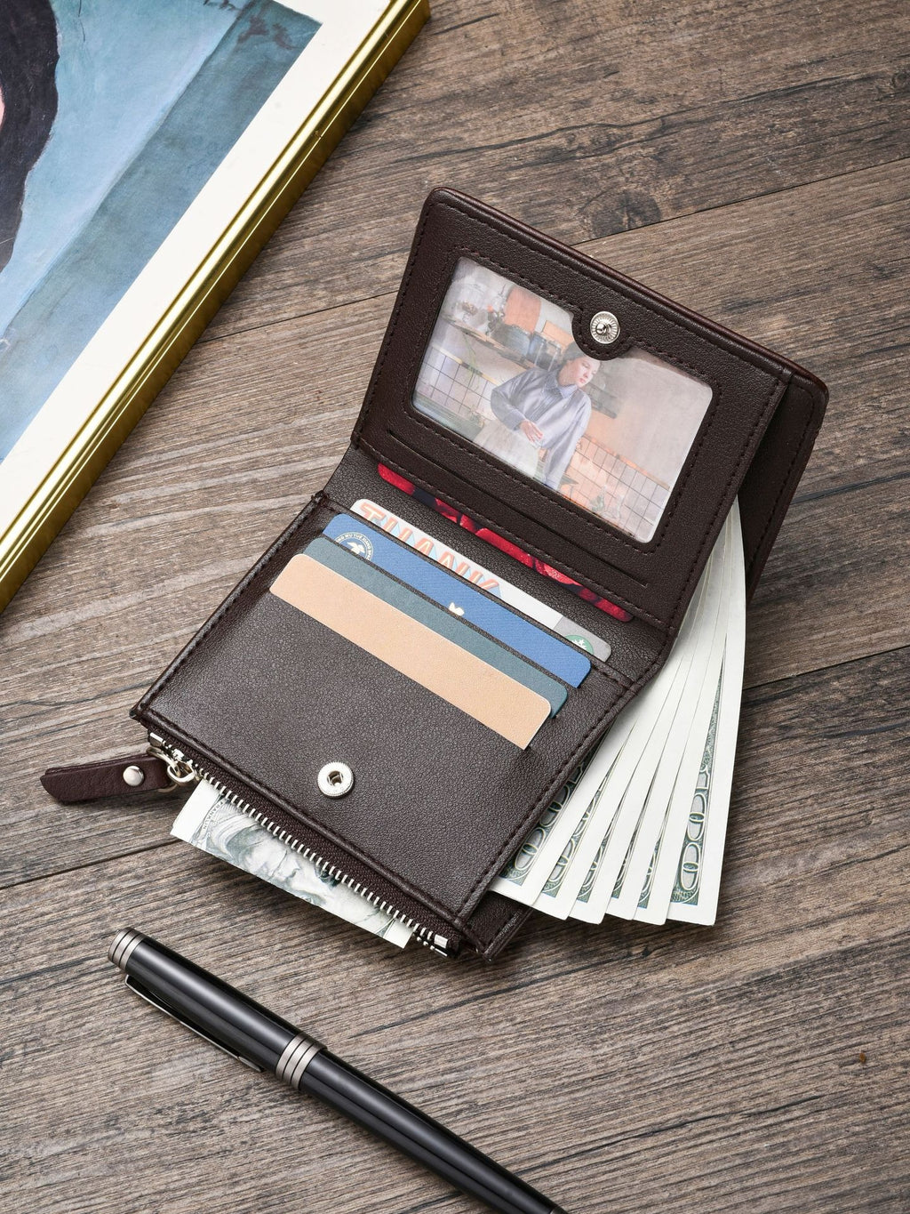 Retro Zipper Buckle Men's  Wallet