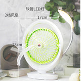 Portable Chargeable Mini Electric Fan With LED Light Lamp