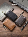 Multi-Function Leather Wallet With Key Ring Holder