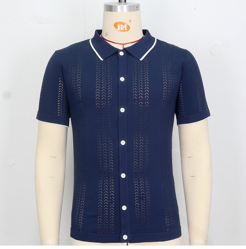 Men's Summer Trendy casual knitted polo shirt