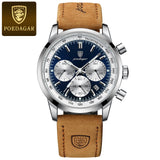 POEDAGAR- Men's Waterproof Leather Quartz Watch