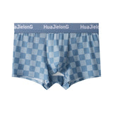 Thin Plaid Print Ice Silk Boxers ( set of 04)