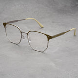 Retro Thin-Rim Metal Square Sunglasses