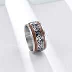 Men’s 10MM Wood Finish Gear Ring