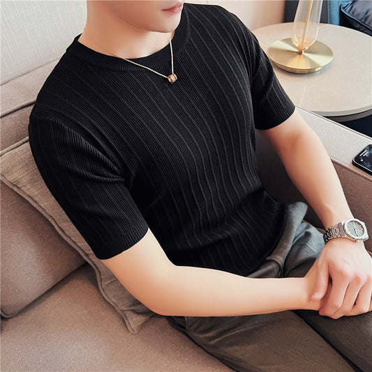 Classic Rib Texture Slim Fit Tee