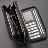Double Zipper Soft Leather Business Clutch