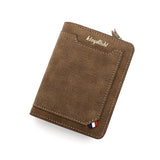 Men's three-fold vertical zipper retro  wallet