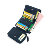 Men's three-fold vertical zipper retro  wallet