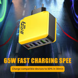 6 in 1 Multi-Port 65W Fast Charger