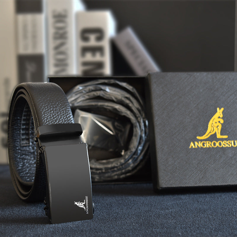 Men's automatic buckle belt with gift boxed