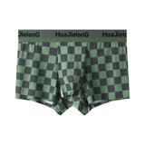 Thin Plaid Print Ice Silk Boxers ( set of 04)