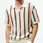 Mens Knitted Hollow Breathable Business Polo Shirt