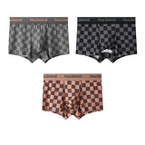 Thin Plaid Print Ice Silk Boxers ( set of 04)