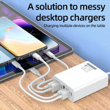 120W Multi-Port 3USB+4PD Fast Charger Hub