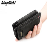 Men's three-fold vertical zipper retro  wallet