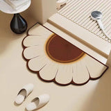 Elegant Steps on Flower-Inspired Floor Mat