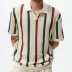 Mens Knitted Hollow Breathable Business Polo Shirt