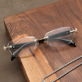 New anti-blue fashionable rimless Optical Glass