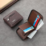 Modern Brown Zipper Secure Men’s Wallet