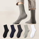 Solid color double needle socks ( Set of 05)