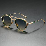 Fashionable Dual-Bar Metal Frame Glasses