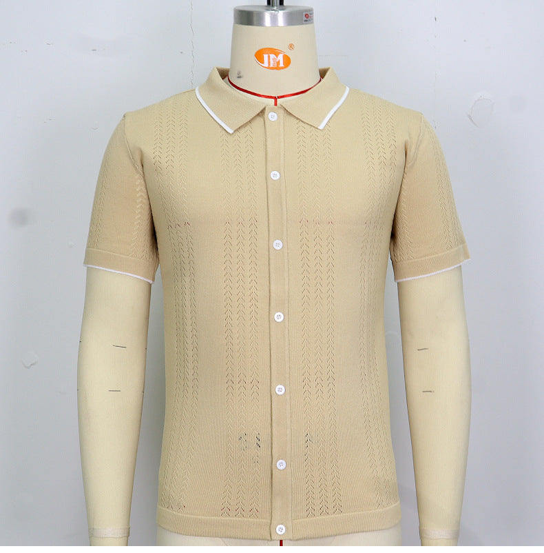 Men's Summer Trendy casual knitted polo shirt