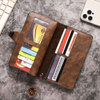 Elegant Brown Strap Lock Travel Wallet