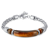 Tiger Eye Retro Titanium Steel Bracelet