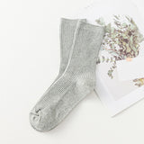 Solid color double needle socks ( Set of 05)