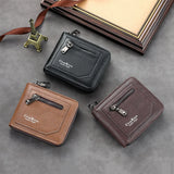 Modern Brown Zipper Secure Men’s Wallet