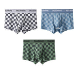 Thin Plaid Print Ice Silk Boxers ( set of 04)