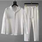 Elegant Draped Collar Relax Fit Set