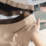 Grid Pattern Ice Silk Boxer Briefs  ( Set of 03 )