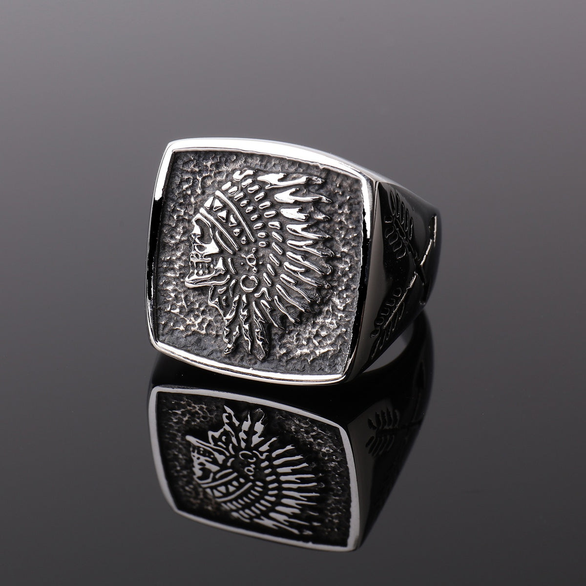Retro stainless steel men's ring