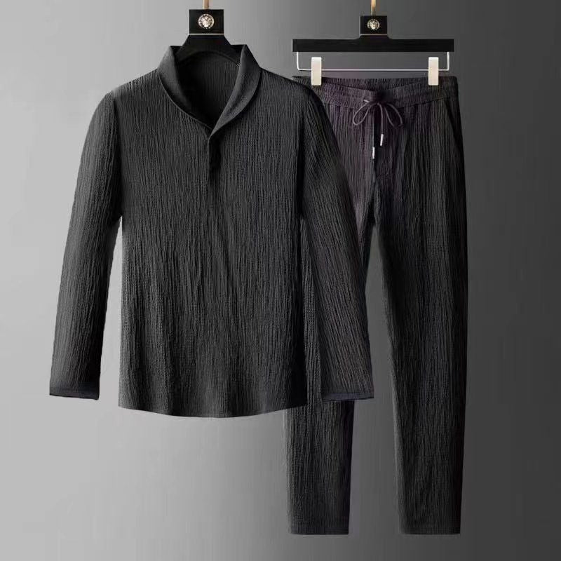 Elegant Draped Collar Relax Fit Set